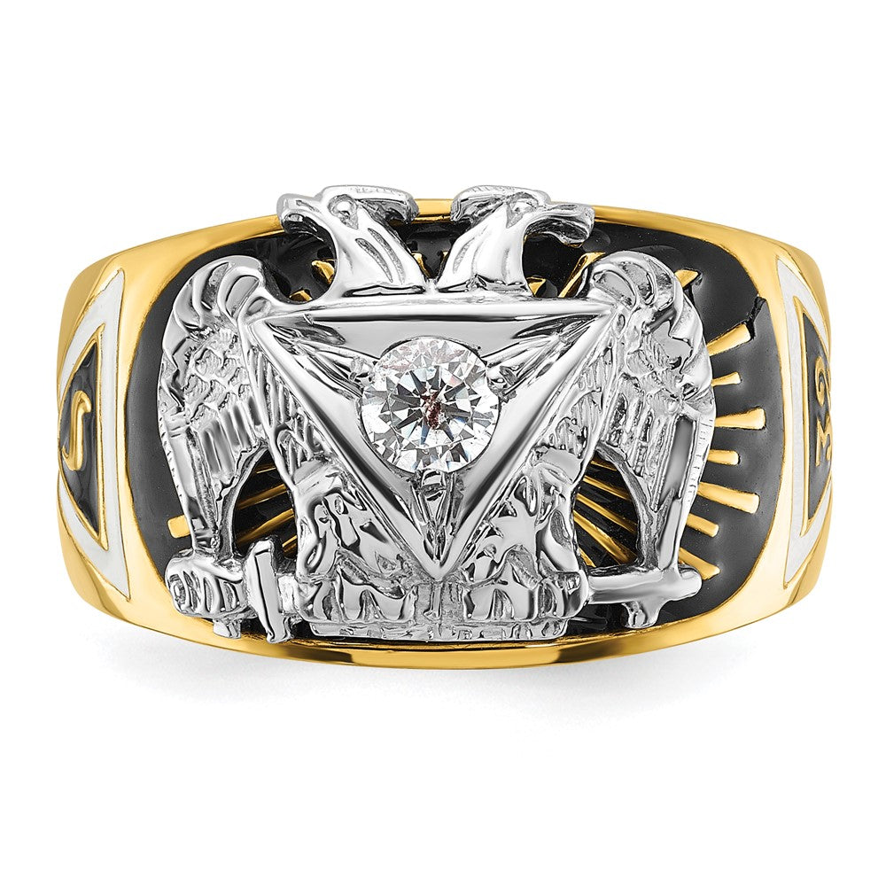 14ktt IBGoodman Men's Textured 32nd Scottish Rite Masonic Ring Mtg