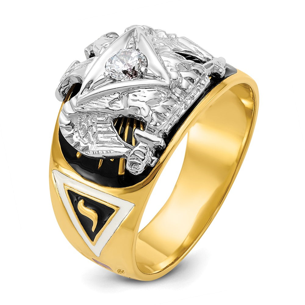 14ktt IBGoodman Men's Textured 32nd Scottish Rite Masonic Ring Mtg