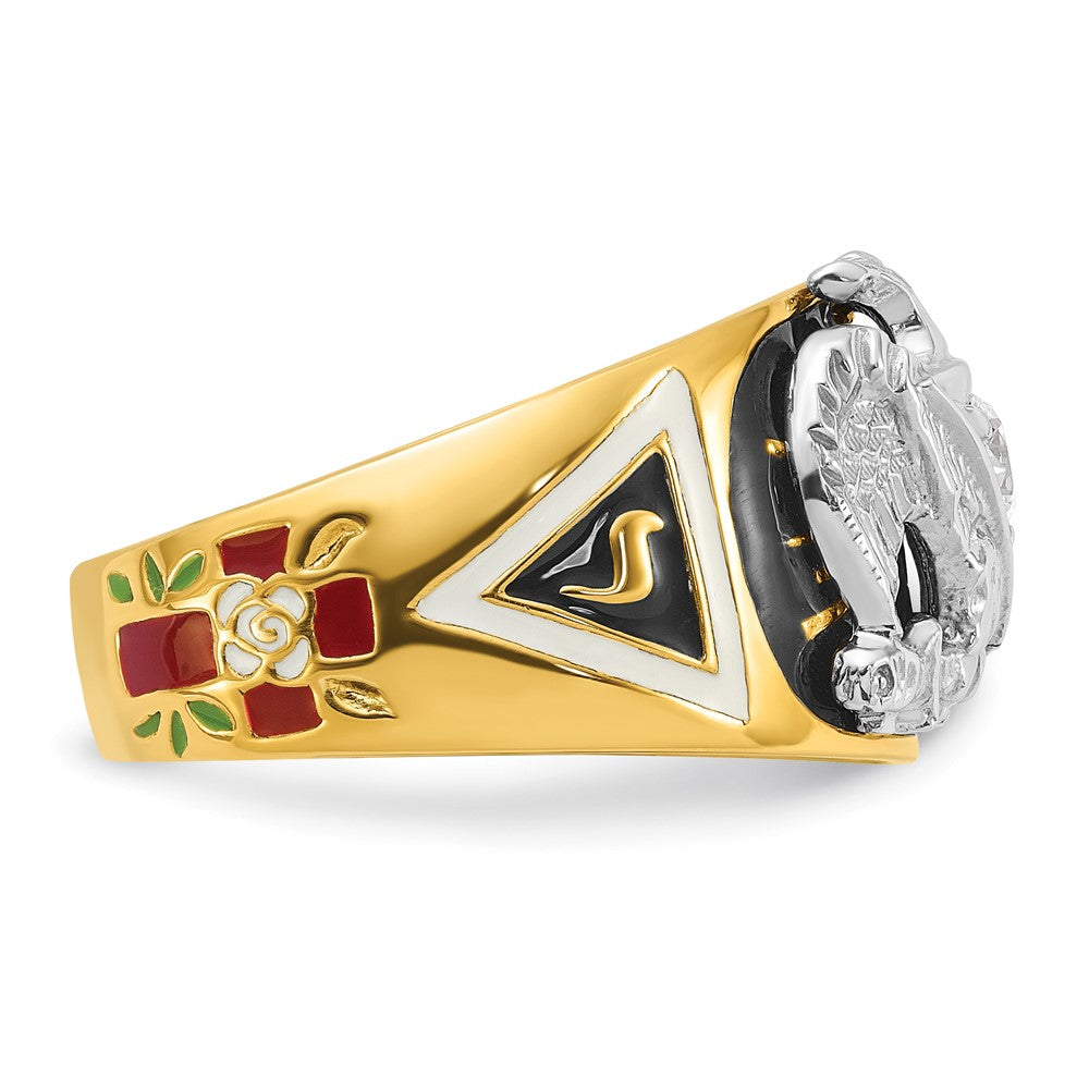 14ktt IBGoodman Men's Textured 32nd Scottish Rite Masonic Ring Mtg