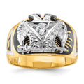 14ktt IBGoodman Men's Enamel & Dia 32nd Scottish Rite Masonic Ring