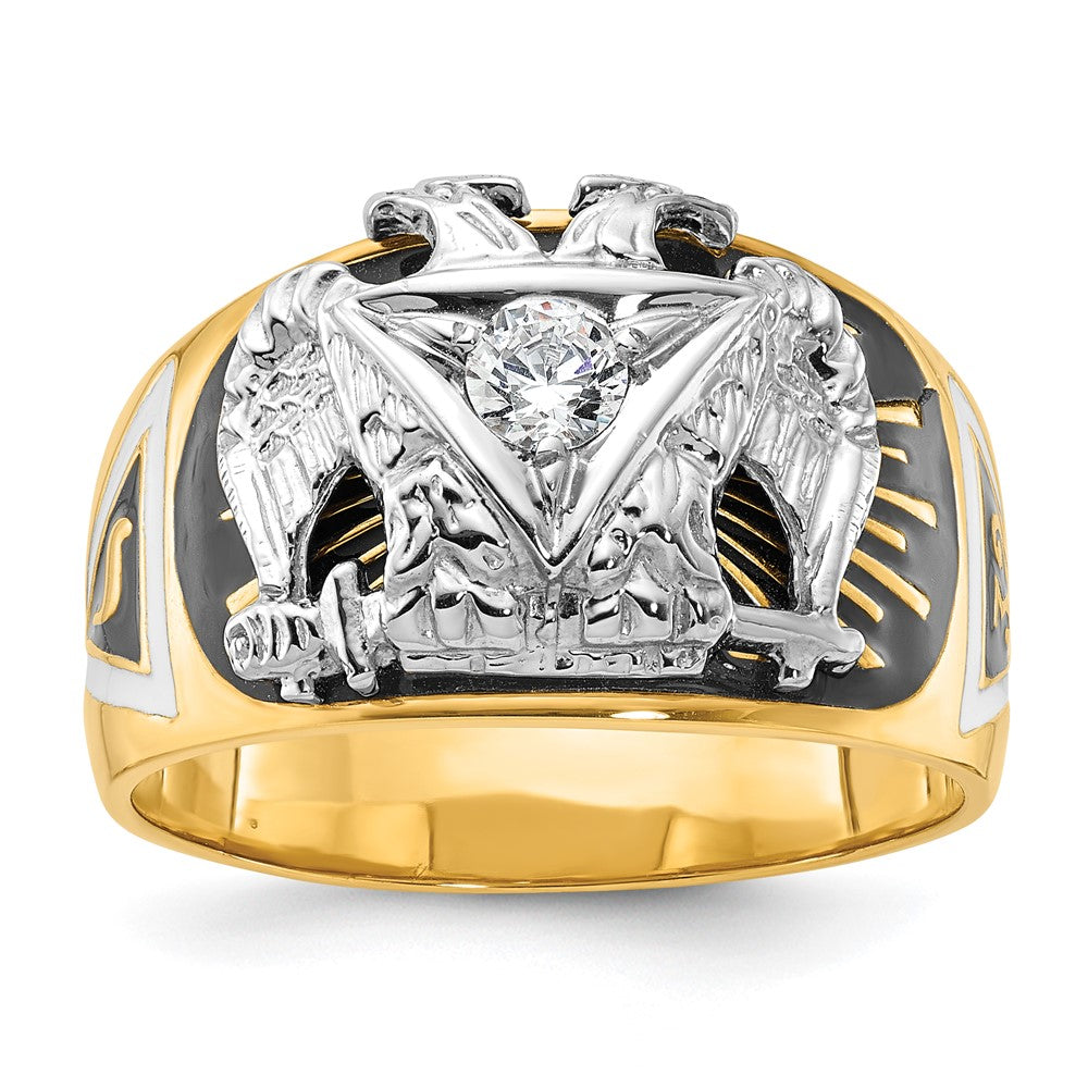 14ktt IBGoodman Men's Textured 32nd Scottish Rite Masonic Ring Mtg