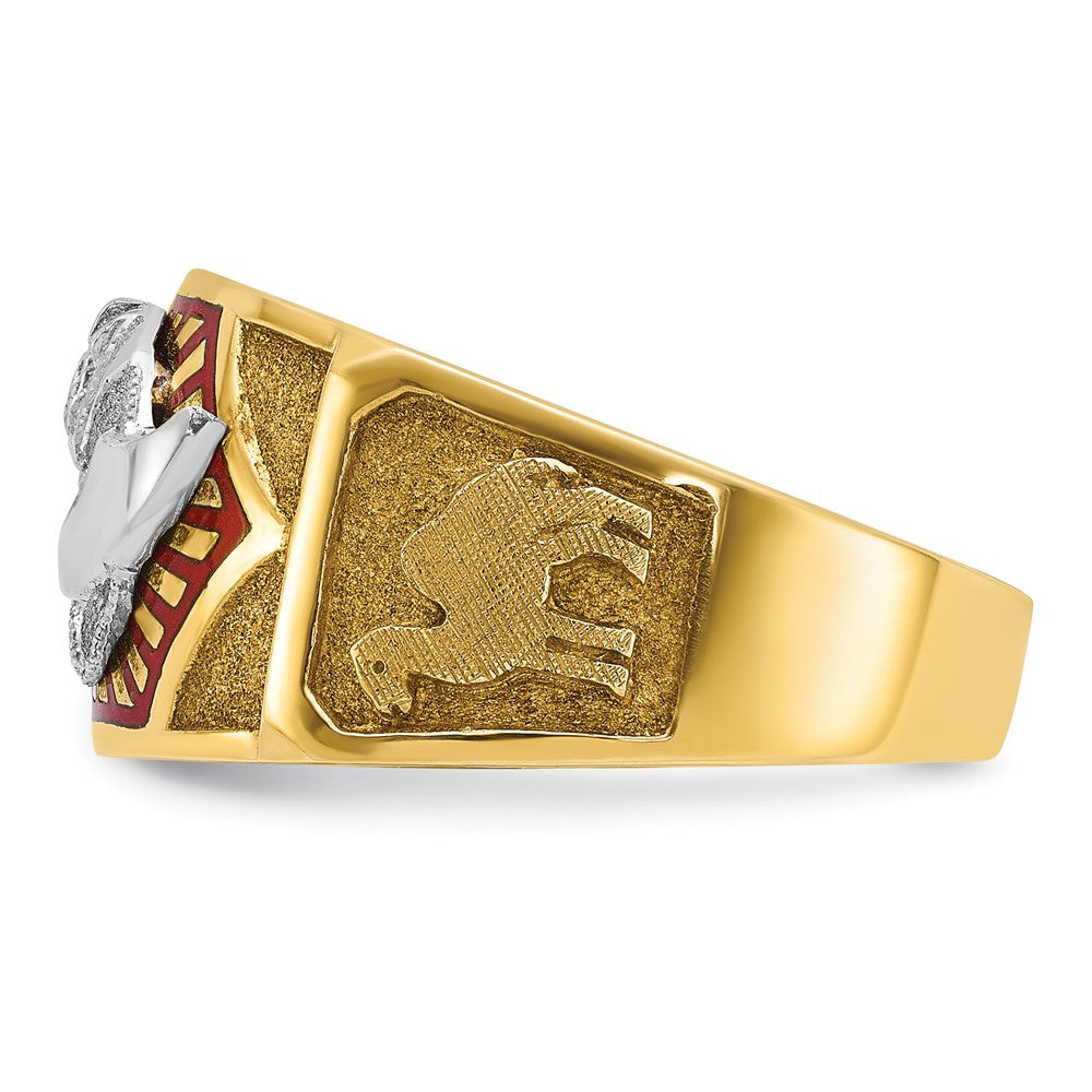 10ktt IBGoodman Men's Textured & Enameled Masonic Shriner's Ring