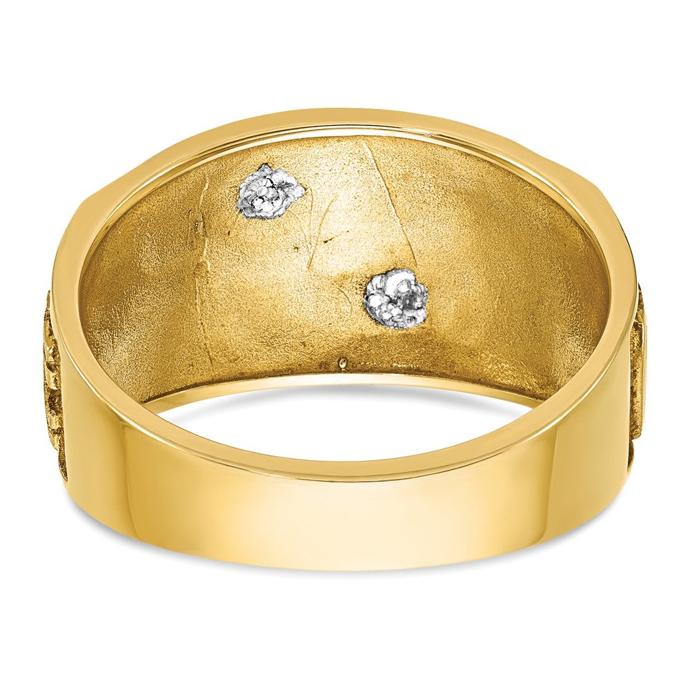 10ktt IBGoodman Men's Textured & Enameled Masonic Shriner's Ring