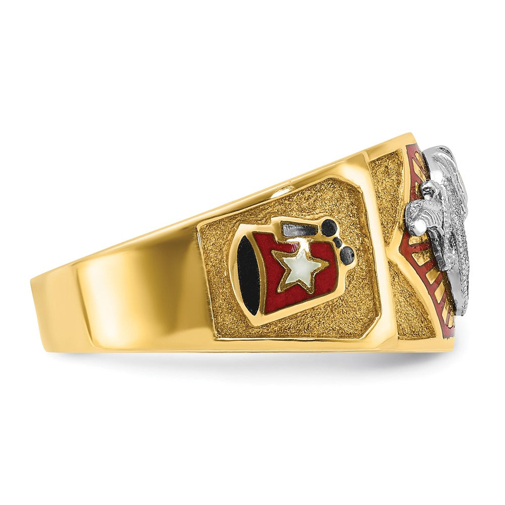 10ktt IBGoodman Men's Textured & Enameled Masonic Shriner's Ring