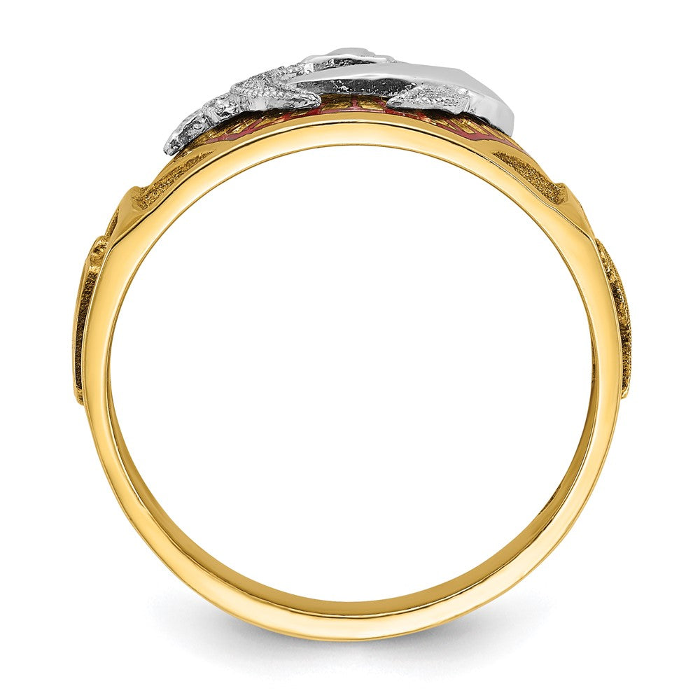 14ktt IBGoodman Men's Textured & Enameled Masonic Shriner's Ring
