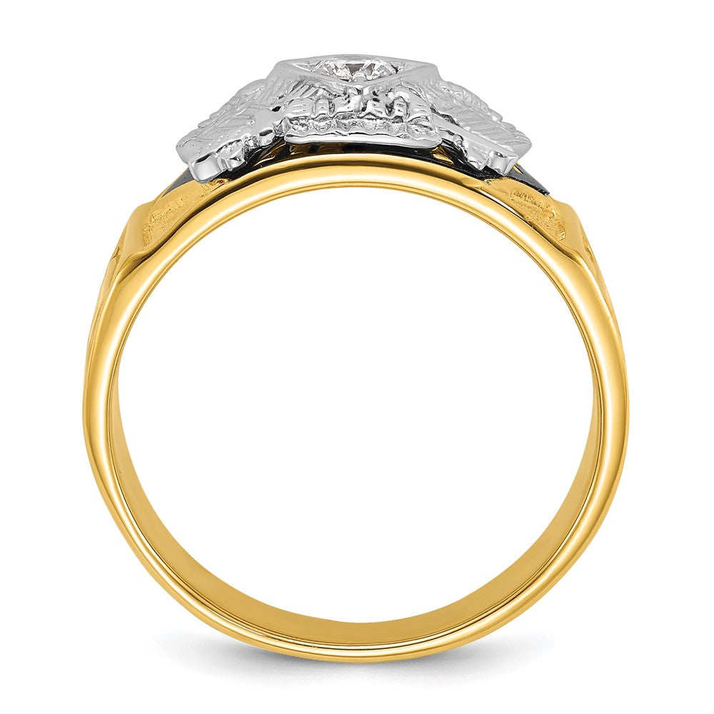 14ktt IBGoodman Men's Textured 32nd Scottish Rite Masonic Ring Mtg