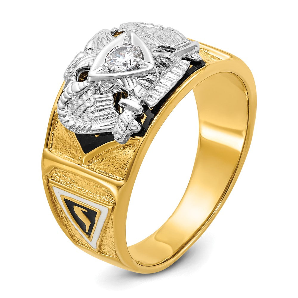14ktt IBGoodman Men's Textured 32nd Scottish Rite Masonic Ring Mtg