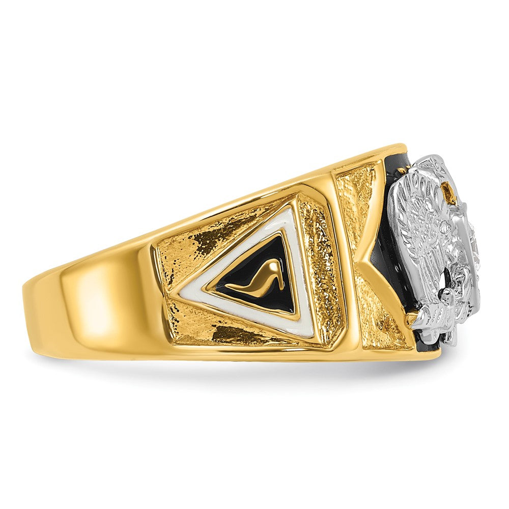 14ktt IBGoodman Men's Textured 32nd Scottish Rite Masonic Ring Mtg