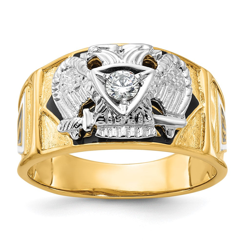 14ktt IBGoodman Men's Textured 32nd Scottish Rite Masonic Ring Mtg