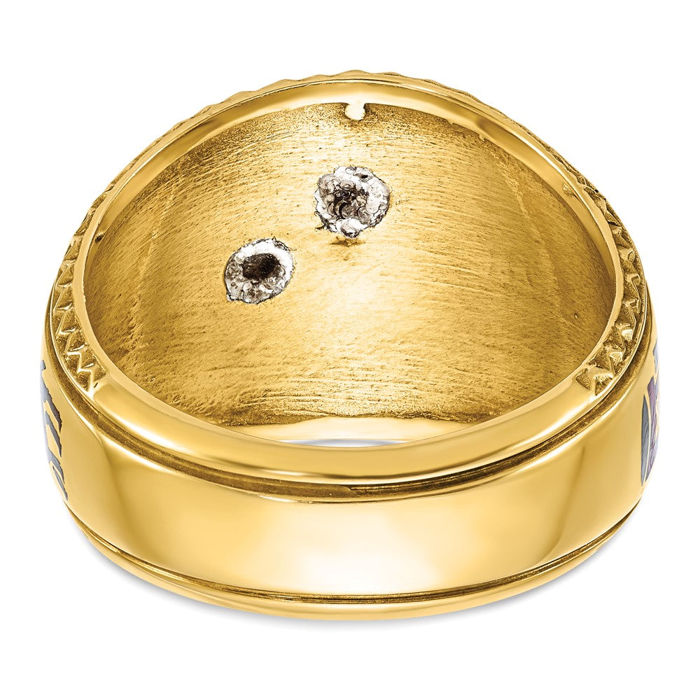 14ktt IBGoodman Men's Textured & Enameled Masonic Shriner's Ring
