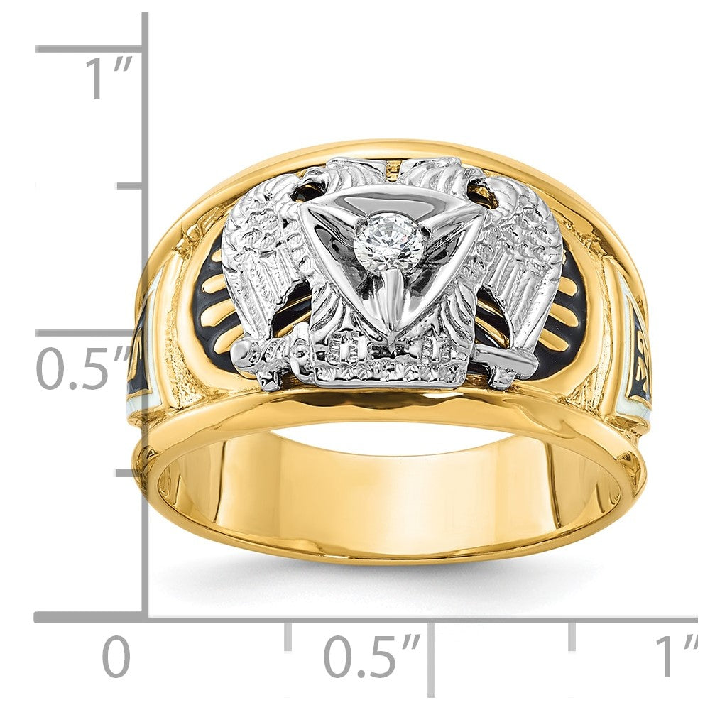 14ktt IBGoodman Men's Textured 32nd Scottish Rite Masonic Ring Mtg
