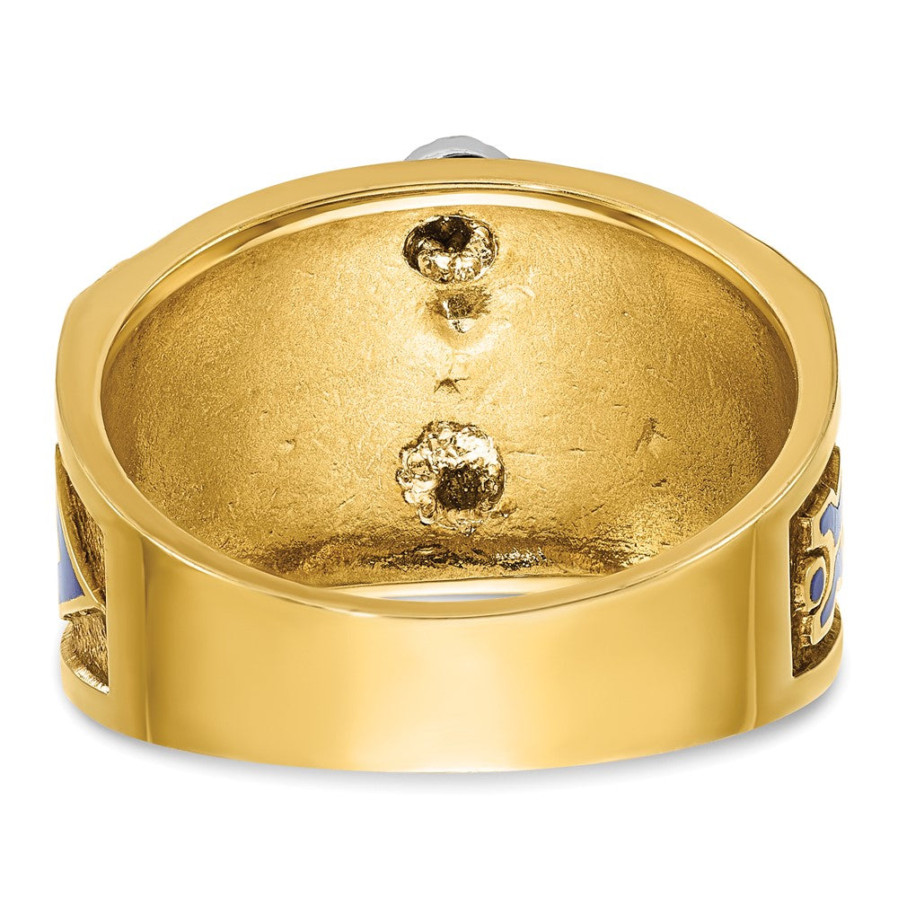 14ktt IBGoodman Men's Textured Blue Lodge Masonic Ring Mounting