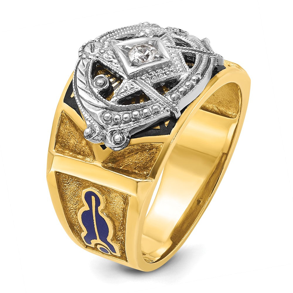 14ktt IBGoodman Men's Textured Blue Lodge Masonic Ring Mounting