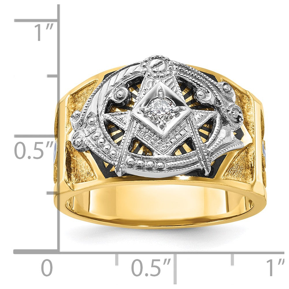 14ktt IBGoodman Men's Textured Blue Lodge Masonic Ring Mounting