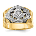 14ktt IBGoodman Men's Enameled & Diamond Blue Lodge Masonic Ring