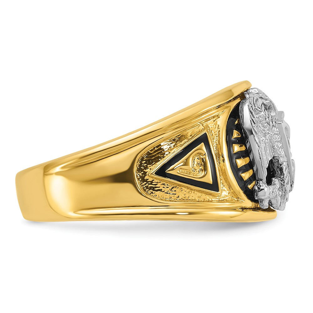10ktt IBGoodman Men's Enameled & Dia 32nd Scottish Rite Masonic Ring