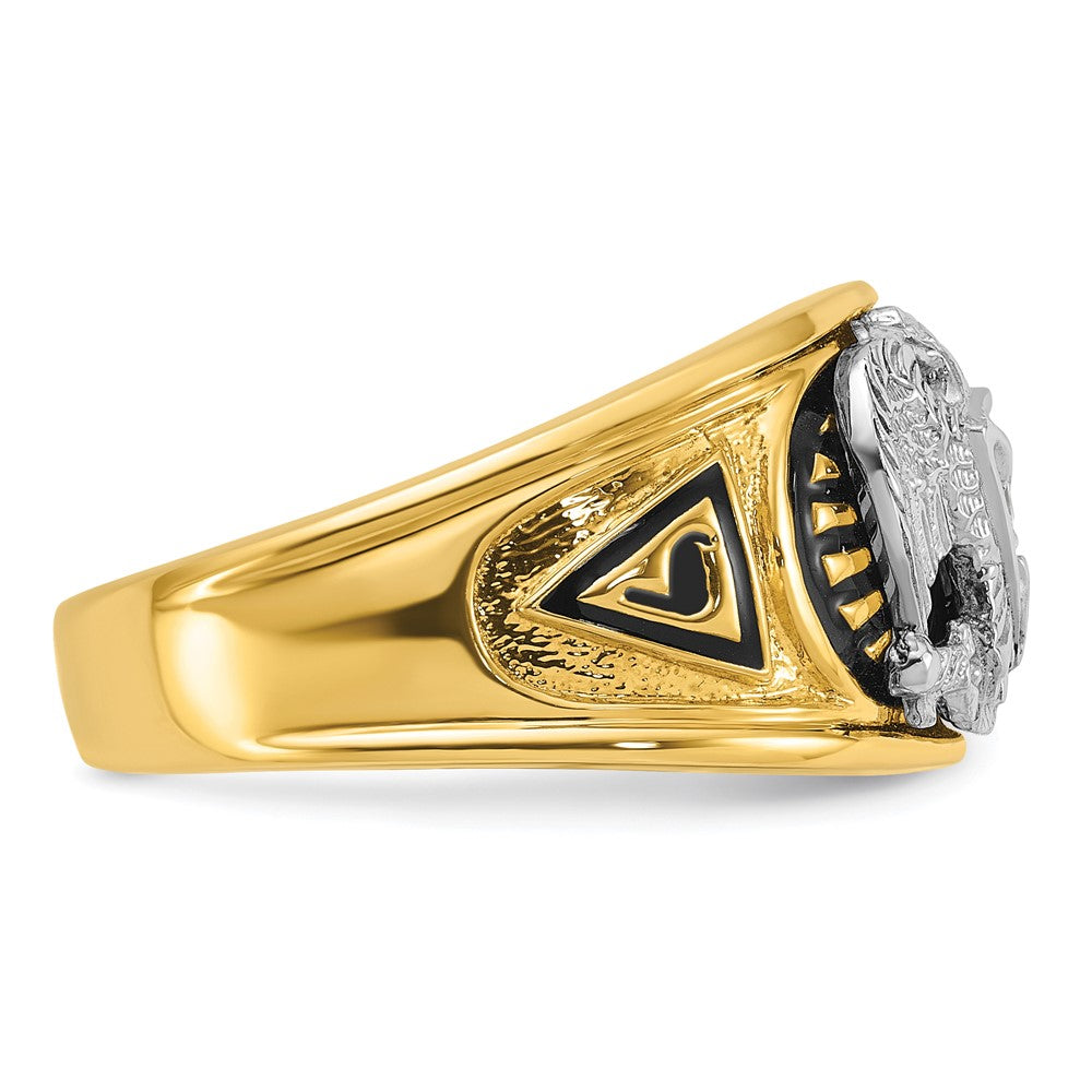 14ktt IBGoodman Men's Enameled & Dia 32nd Scottish Rite Masonic Ring