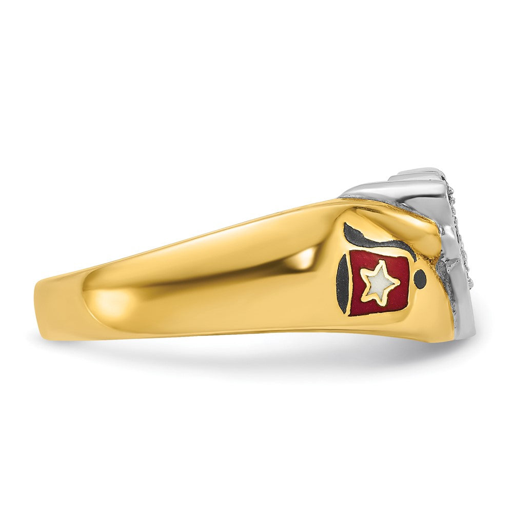 14ktt IBGoodman Men's Enamel and Diamond Masonic Shriner's Ring