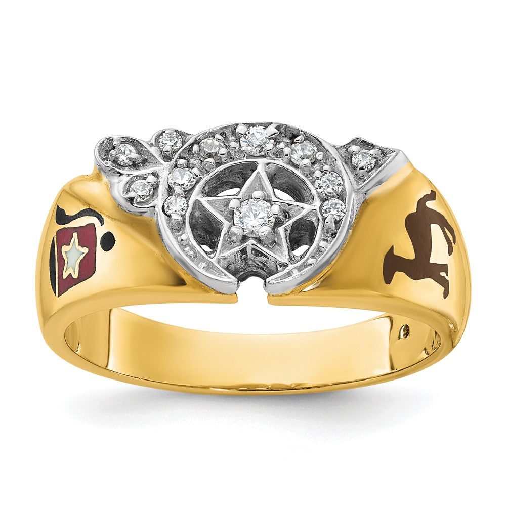 14ktt IBGoodman Men's Enamel and Diamond Masonic Shriner's Ring