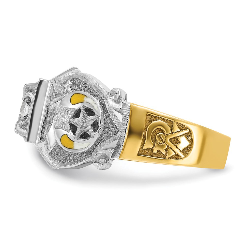 14ktt IBGoodman Men's Enamel & Diamond Eagle Masonic Shriner's Ring