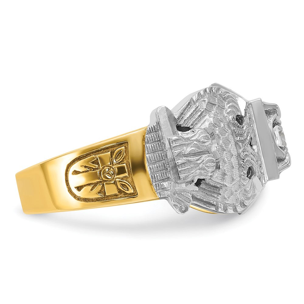 14ktt IBGoodman Men's Enamel & Diamond Eagle Masonic Shriner's Ring