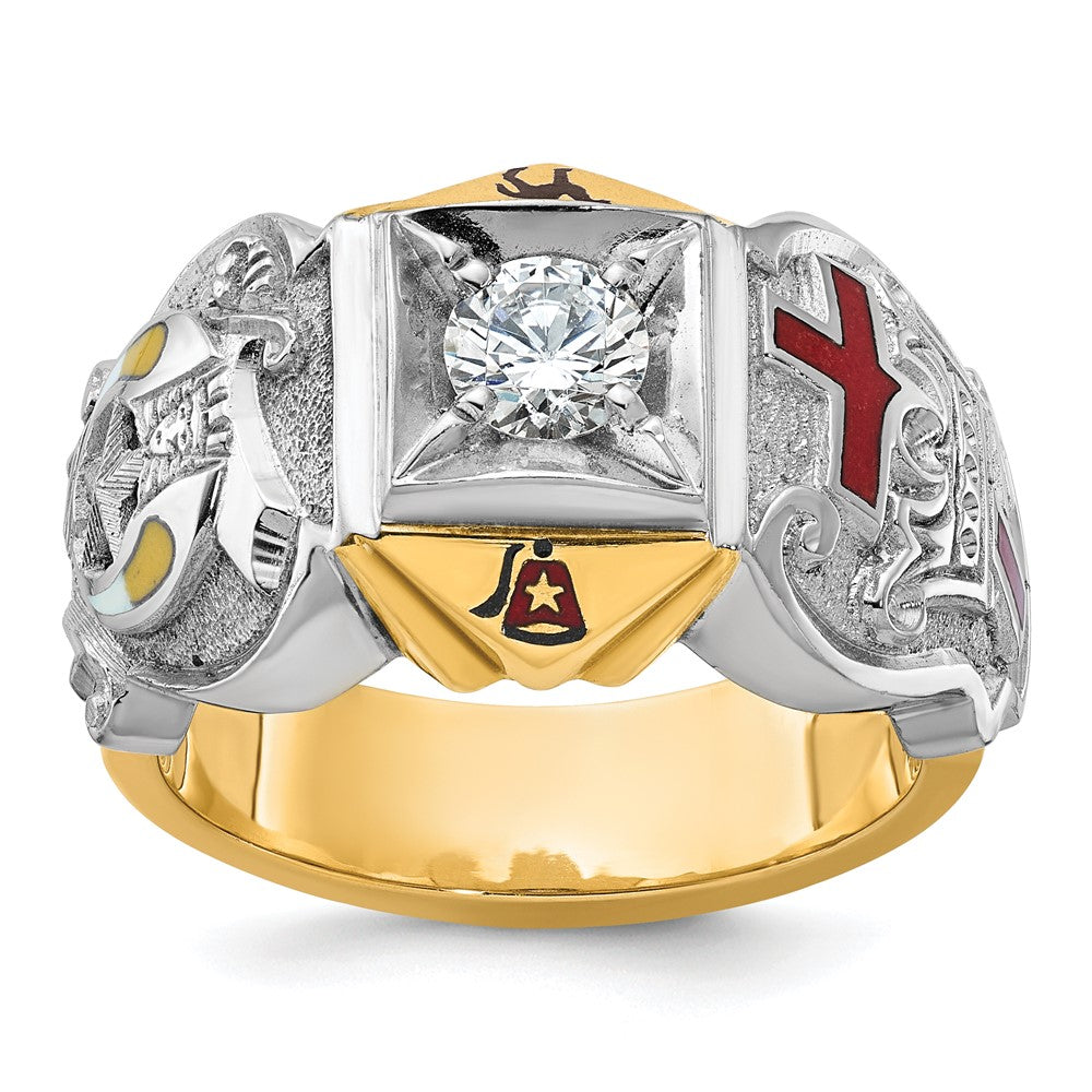10ktt IBGoodman Men's Enameled & Dia Knights Templar Shriner's Ring
