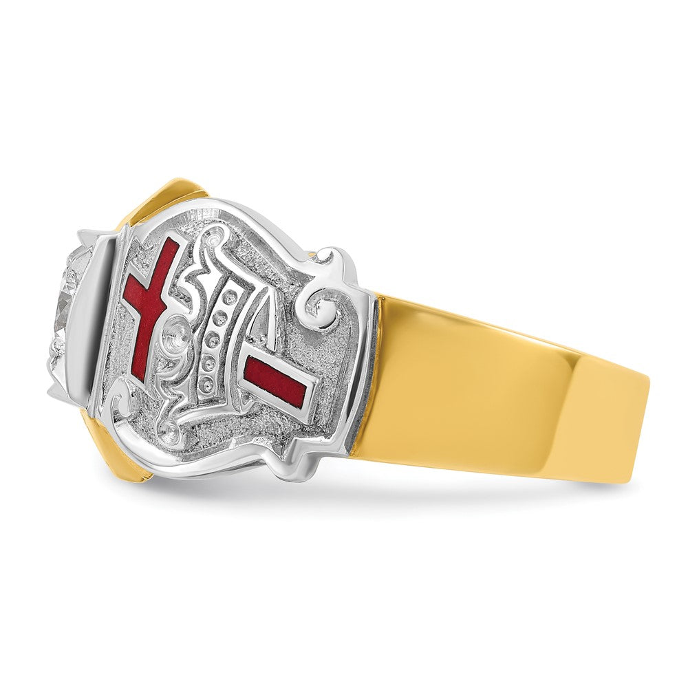14ktt IBGoodman Men's Enameled & Dia Knights Templar Shriner's Ring