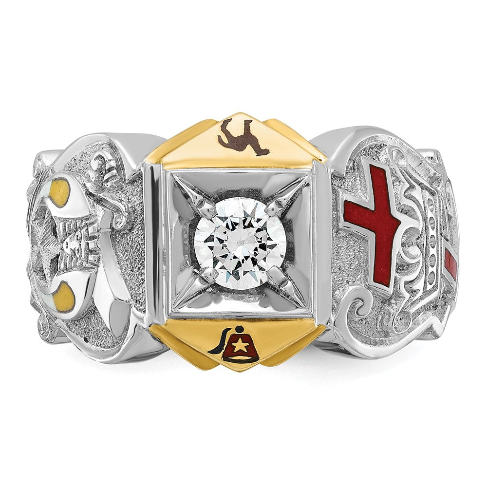 14ktt IBGoodman Men's Enameled & Dia Knights Templar Shriner's Ring