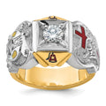 14ktt IBGoodman Men's Enameled & Dia Knights Templar Shriner's Ring