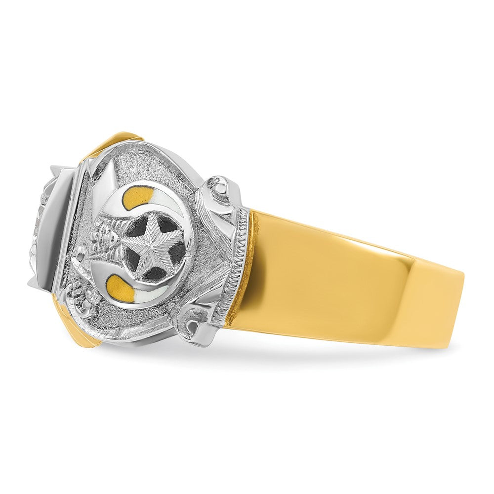 14ktt IBGoodman Men's Enameled & Diamond Masonic Shriner's Ring