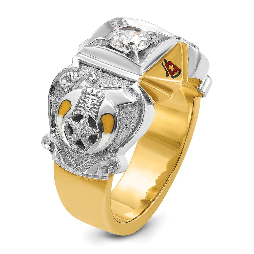 14ktt IBGoodman Men's Enameled & Diamond Masonic Shriner's Ring