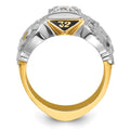 14ktt IBGoodman Men's Enamel & Diamond Eagle Masonic Shriner's Ring