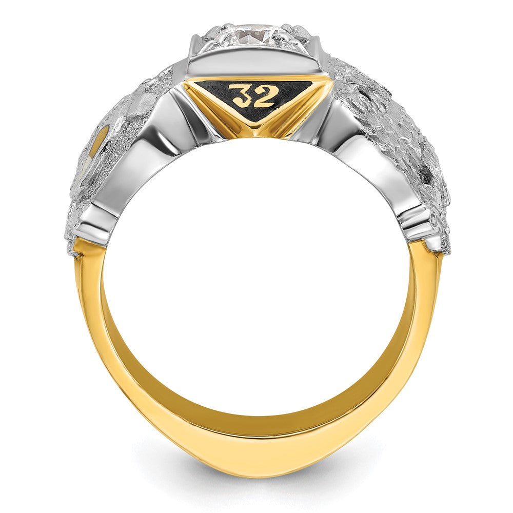 14ktt IBGoodman Men's Enamel & Diamond Eagle Masonic Shriner's Ring