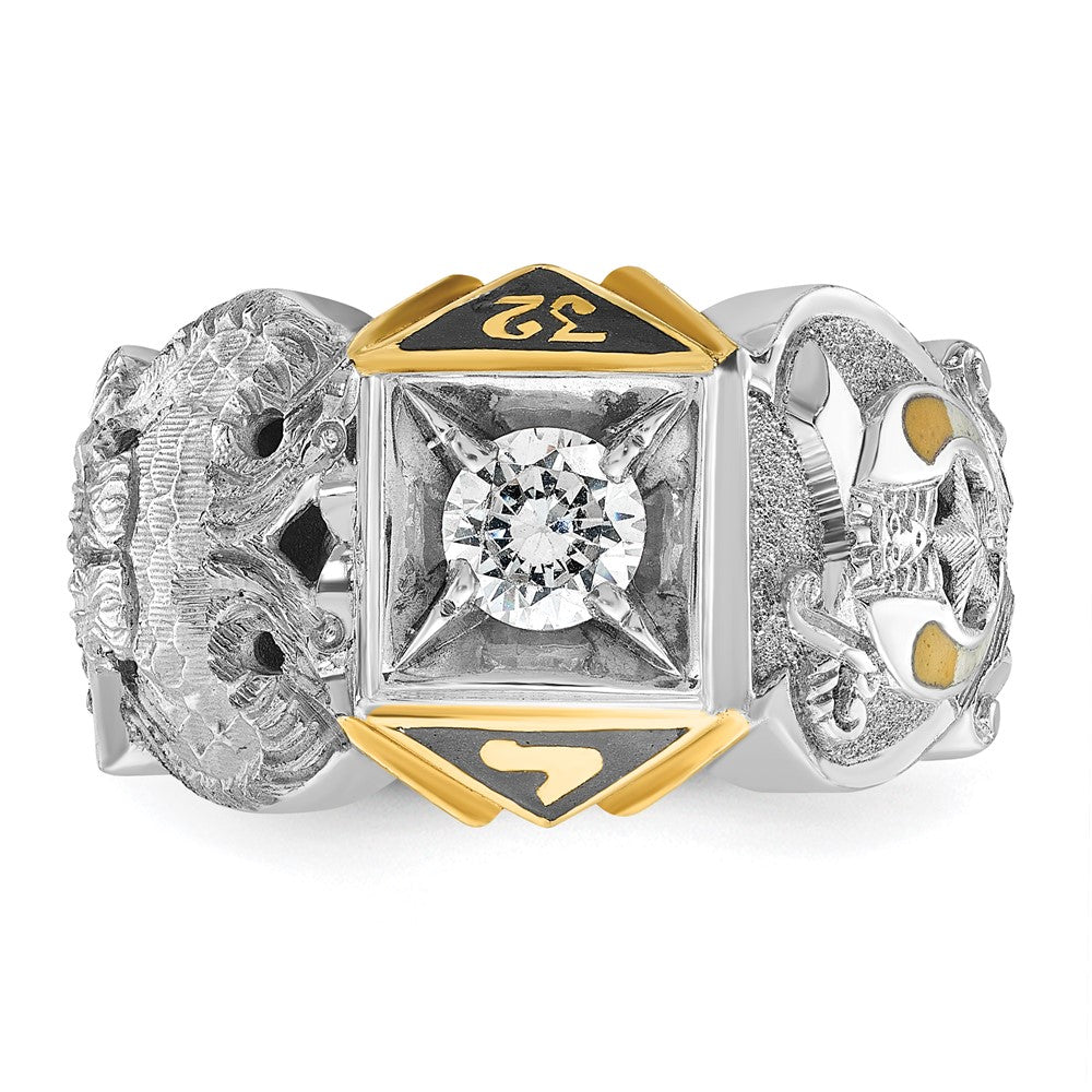 14ktt IBGoodman Men's Enamel & Diamond Eagle Masonic Shriner's Ring