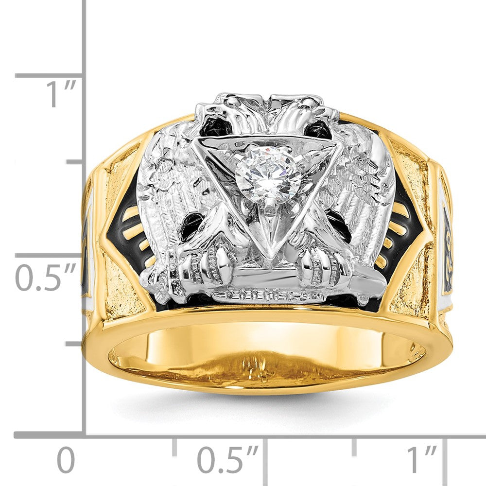 14ktt IBGoodman Men's Textured 32nd Scottish Rite Masonic Ring Mtg