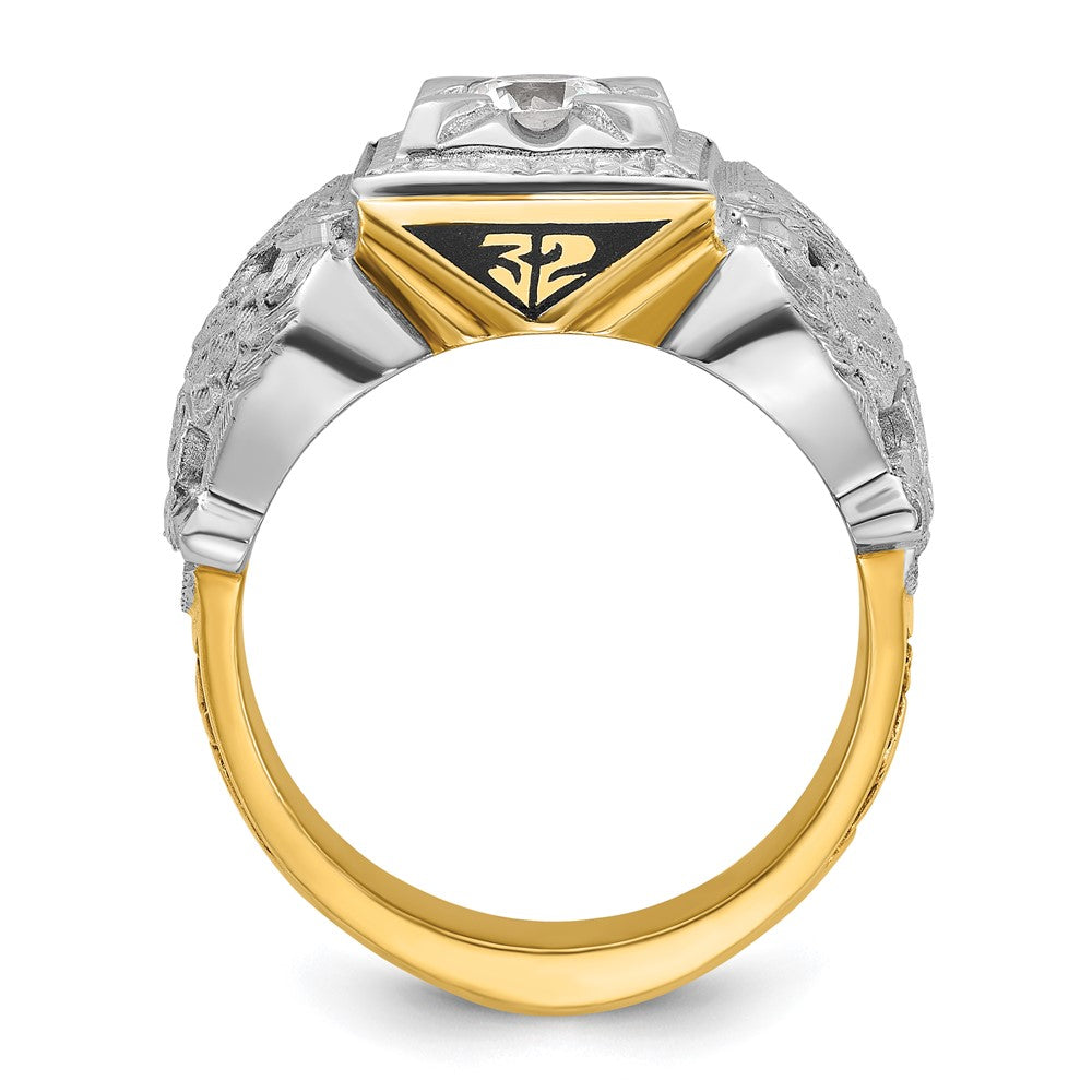 14ktt IBGoodman Men's Textured 32nd Scottish Rite Masonic Ring Mtg