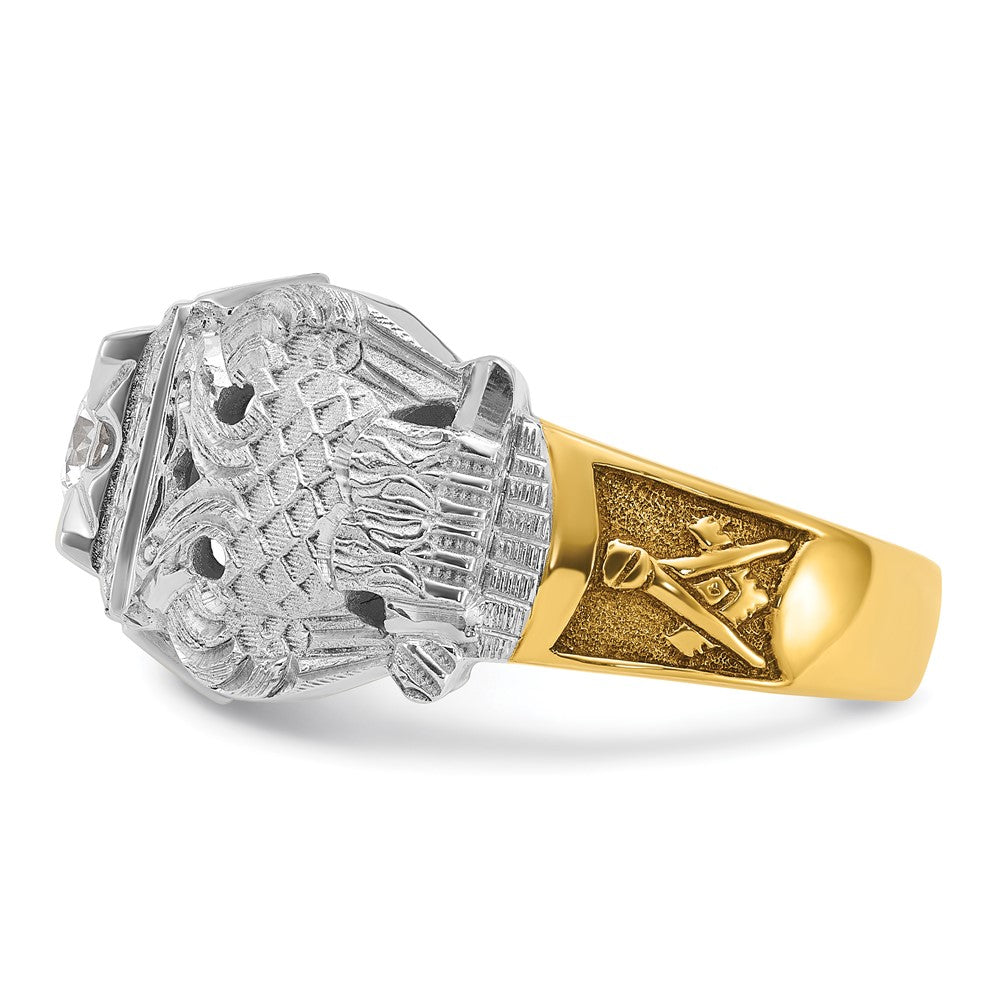 14ktt IBGoodman Men's Textured 32nd Scottish Rite Masonic Ring Mtg