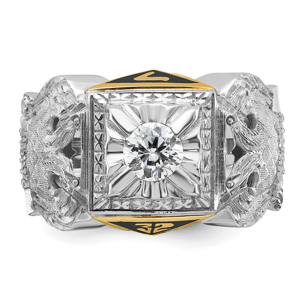14ktt IBGoodman Men's Textured 32nd Scottish Rite Masonic Ring Mtg