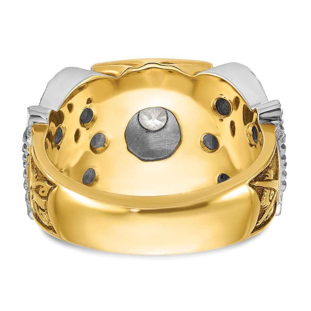 14ktt IBGoodman Textured Enamel & Dia 32nd Scottish Rite Masonic Ring