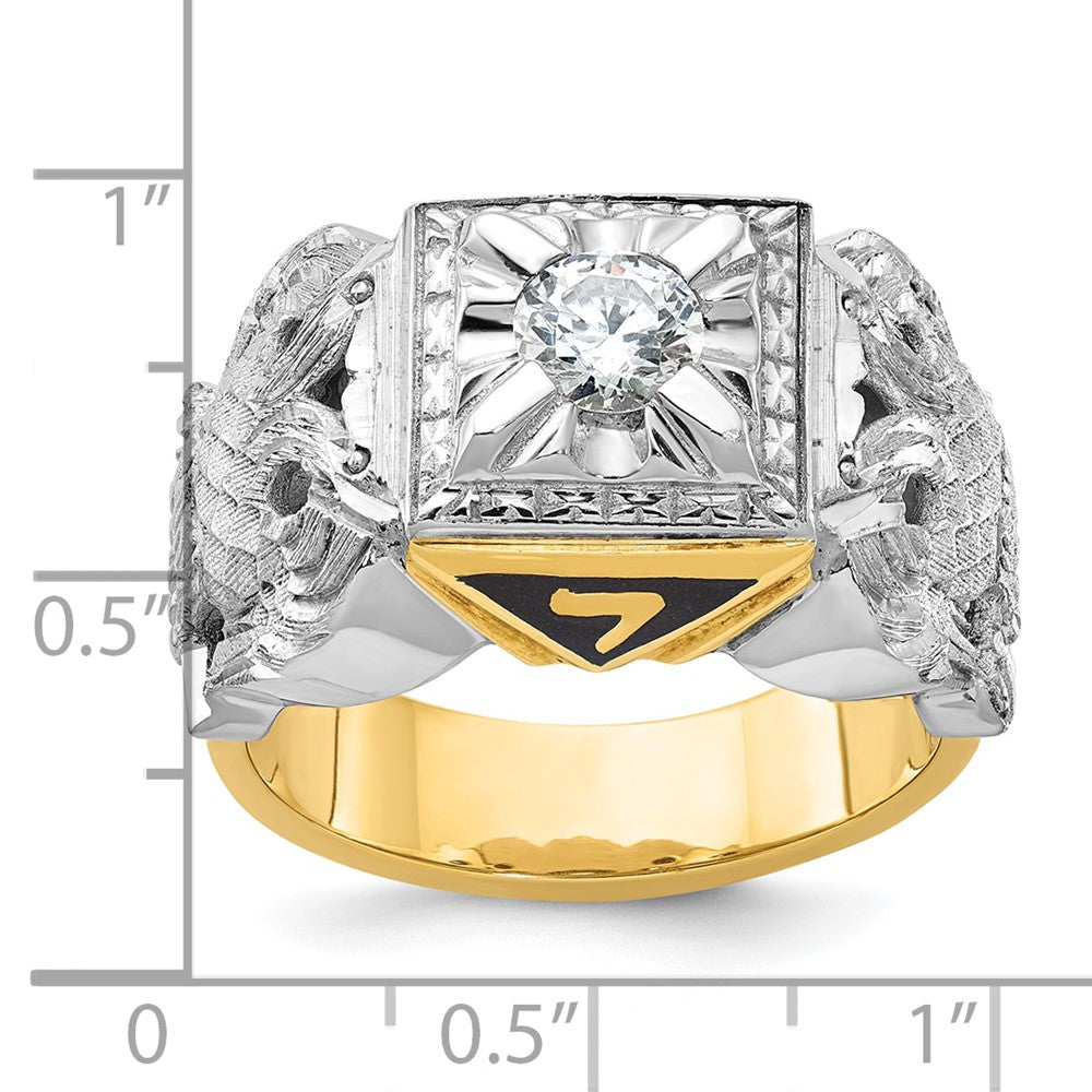 14ktt IBGoodman Men's Textured 32nd Scottish Rite Masonic Ring Mtg