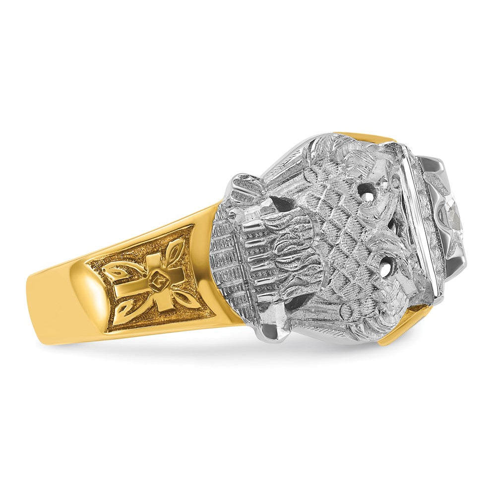 14ktt IBGoodman Textured Enamel & Dia 32nd Scottish Rite Masonic Ring