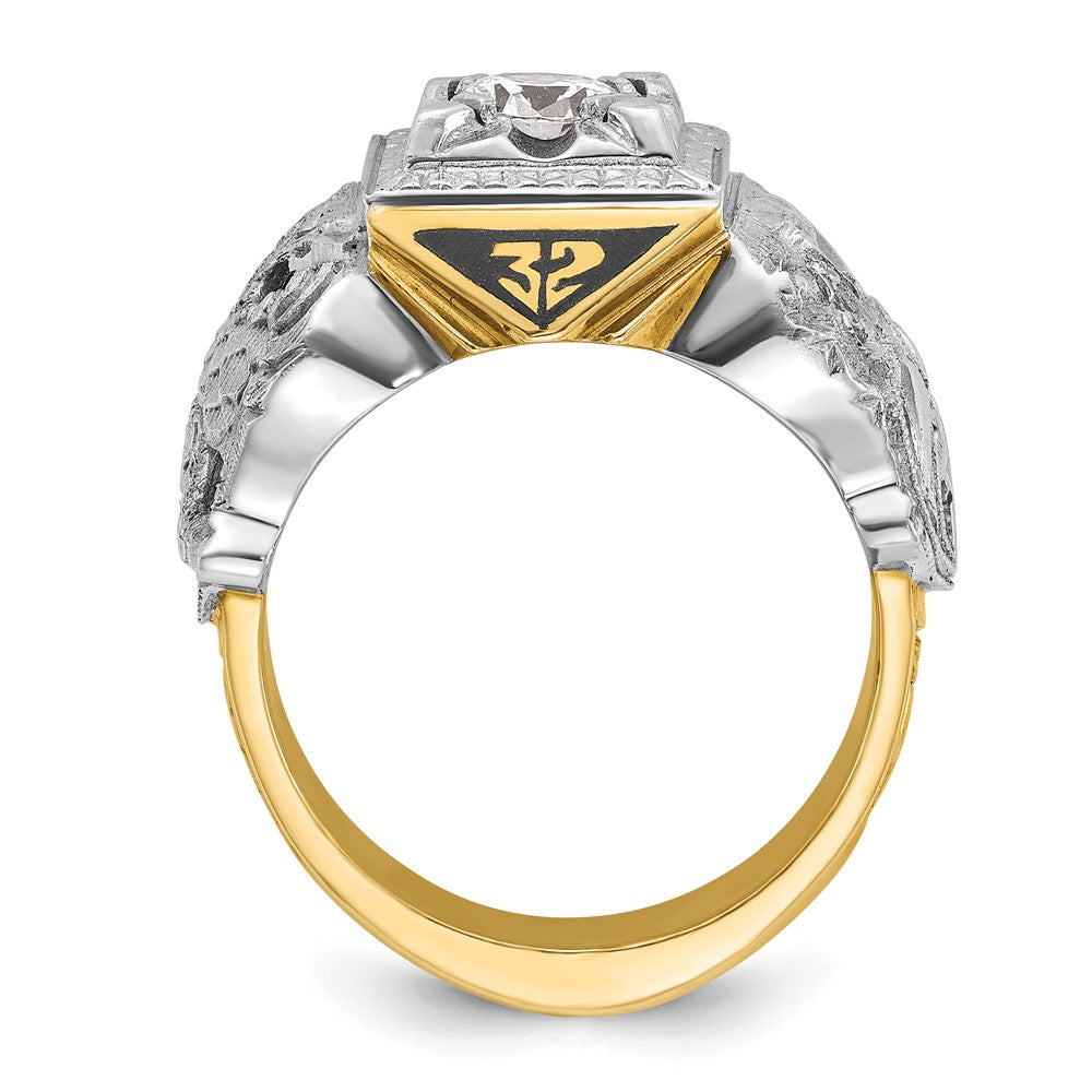 14ktt IBGoodman Men's Enamel & Diamond Eagle Masonic Shriner's Ring