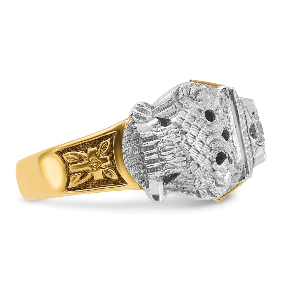 14ktt IBGoodman Men's Enamel & Diamond Eagle Masonic Shriner's Ring