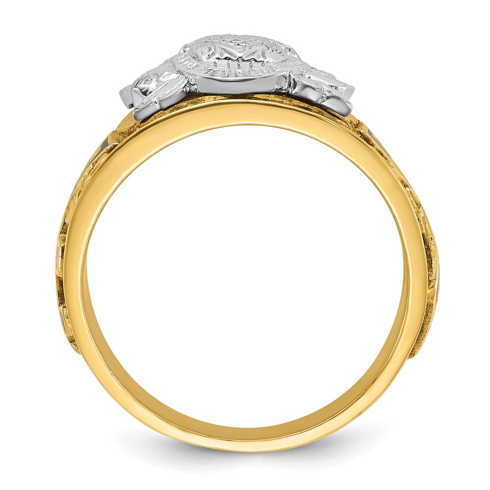 10ktt IBGoodman Men's Textured & Enameled 33rd Degree Masonic Ring