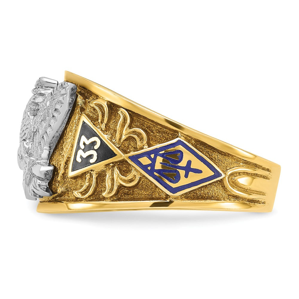 14ktt IBGoodman Men's Textured & Enameled 33rd Degree Masonic Ring