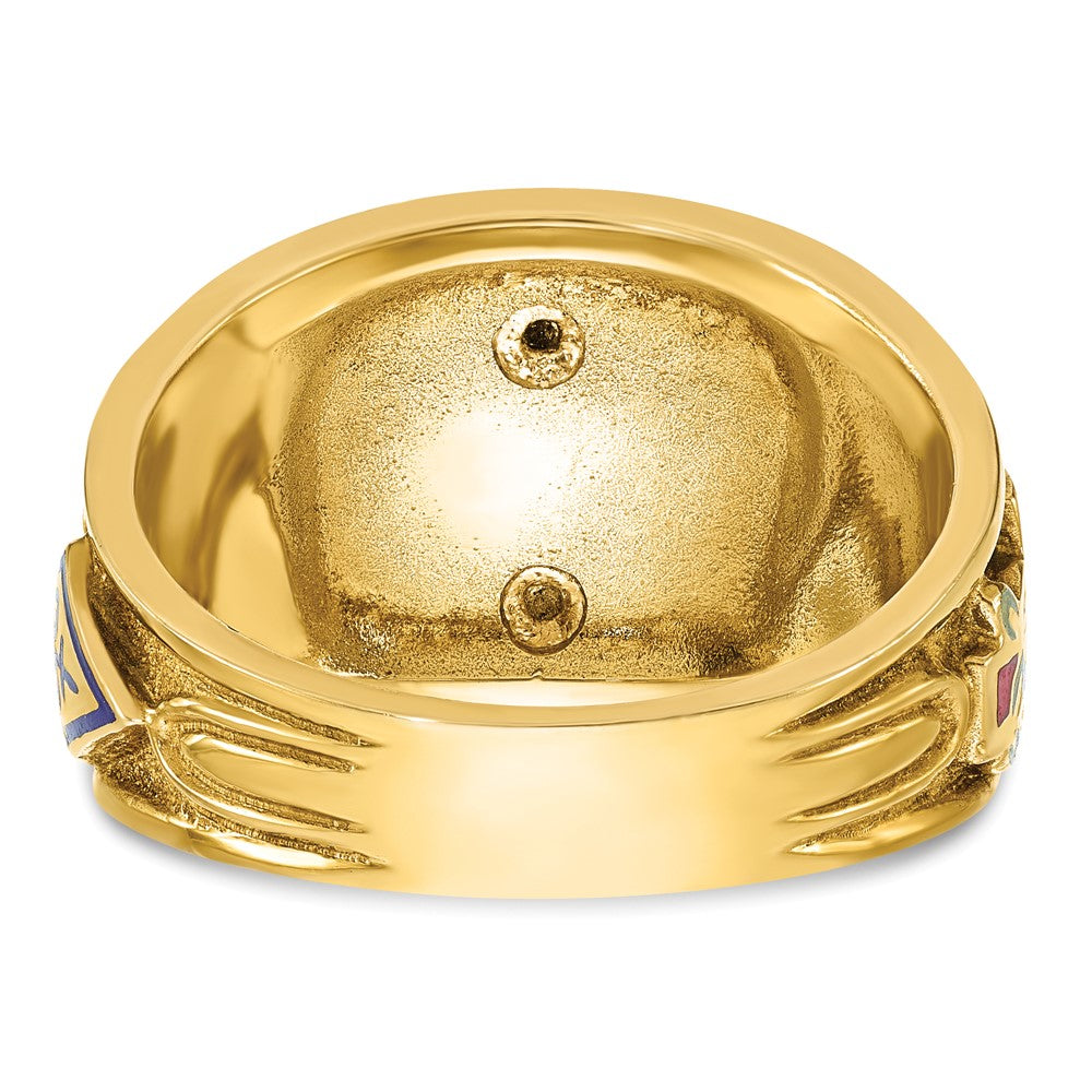 14ktt IBGoodman Men's Textured & Enameled 33rd Degree Masonic Ring