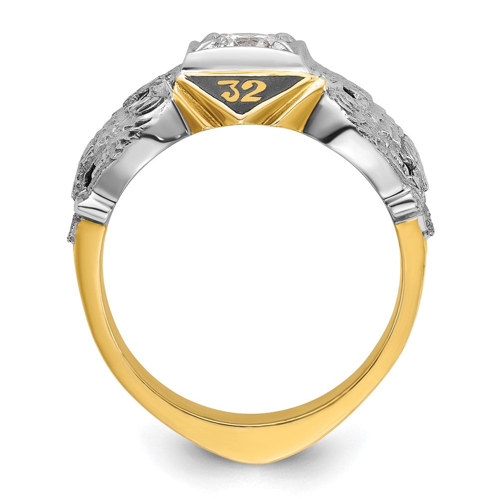 10ktt IBGoodman Men's Textured 32nd Scottish Rite Masonic Ring Mtg