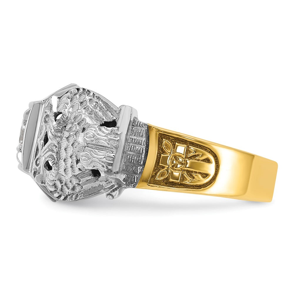 10ktt IBGoodman Men's Textured 32nd Scottish Rite Masonic Ring Mtg