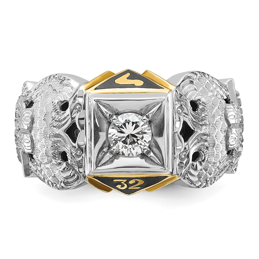 10ktt IBGoodman Men's Textured 32nd Scottish Rite Masonic Ring Mtg