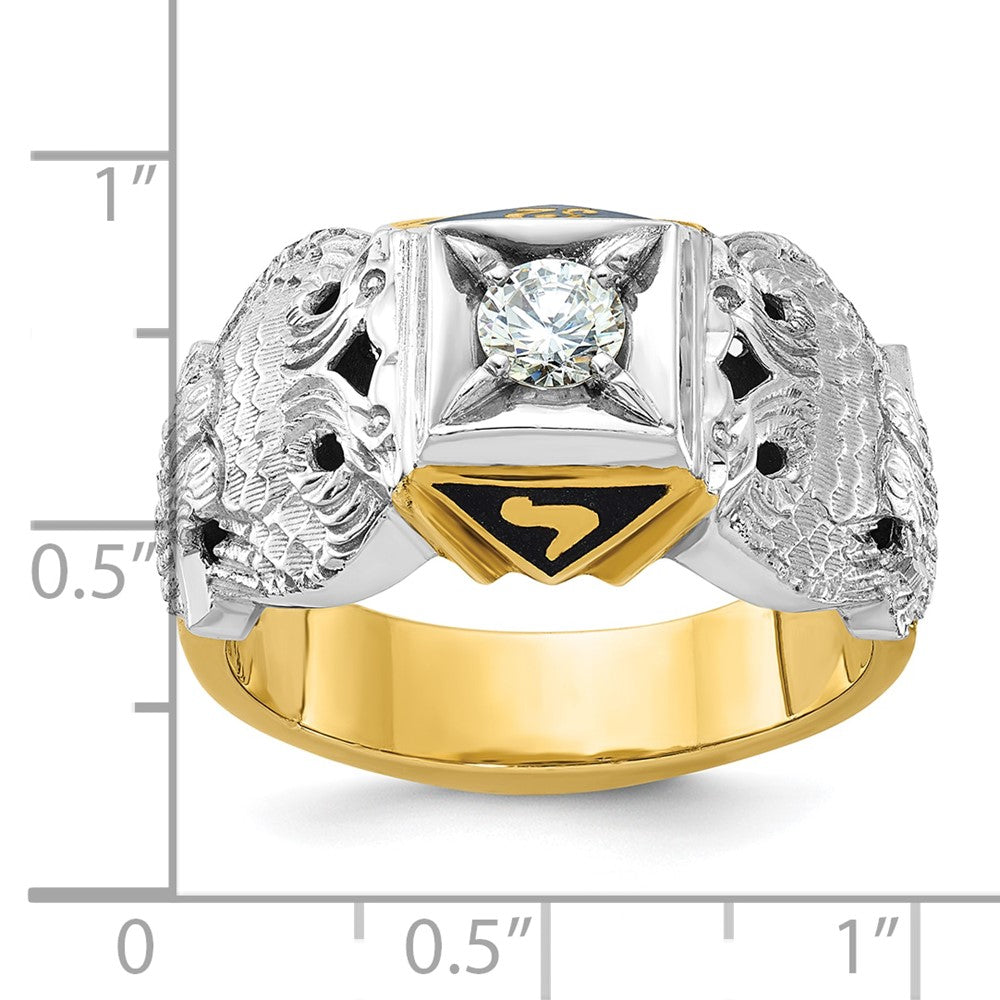 10ktt IBGoodman Men's Textured 32nd Scottish Rite Masonic Ring Mtg